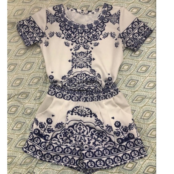 Blue & White Two Piece Set - Picture 2 of 3